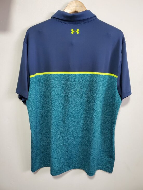 UNDER ARMOUR Playoff Golf Polo 2.0 SS Shirt Athletic Heathered Teal Men's XXL - Picture 6 of 11